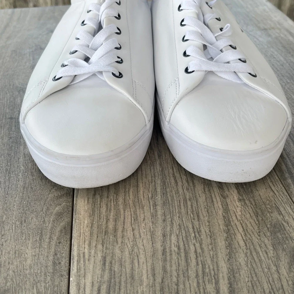 Polo Ralph‎ Lauren Longwood Sneakers Men 15 White Leather Big Logo Low Top Shoes